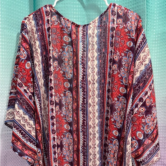 NWT Lularoe L boho striped Daphne kimono overlay - Picture 4 of 5